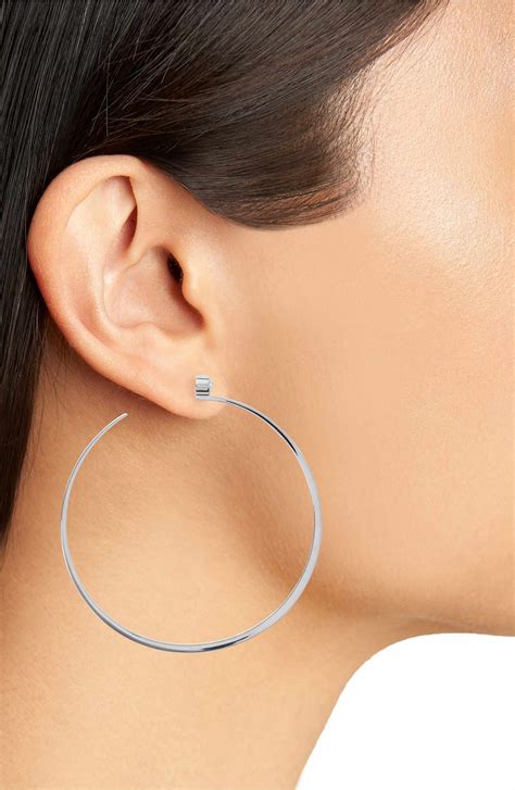 michael kors earrings square silver|michael kors large hoop earrings.